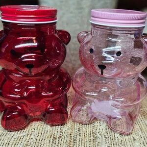 Red and Pink Bear Shaped Jars